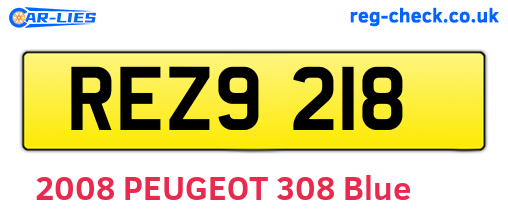 REZ9218 are the vehicle registration plates.
