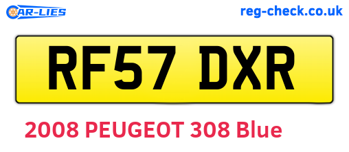 RF57DXR are the vehicle registration plates.