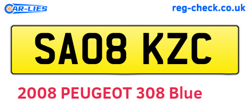 SA08KZC are the vehicle registration plates.