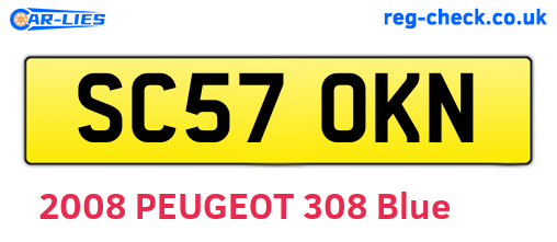 SC57OKN are the vehicle registration plates.
