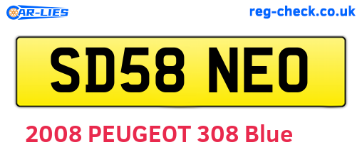 SD58NEO are the vehicle registration plates.