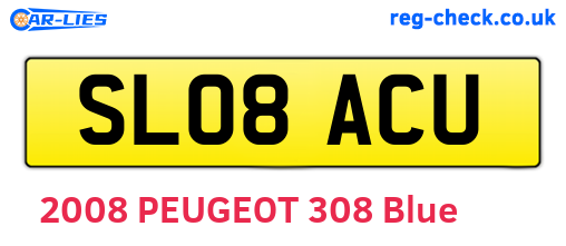 SL08ACU are the vehicle registration plates.