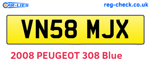VN58MJX are the vehicle registration plates.
