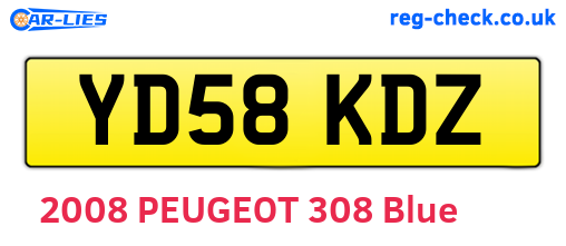 YD58KDZ are the vehicle registration plates.