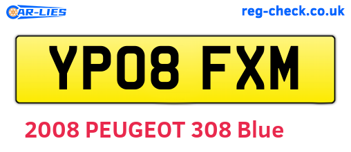YP08FXM are the vehicle registration plates.