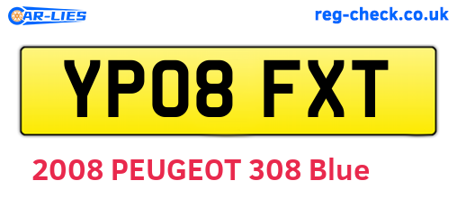 YP08FXT are the vehicle registration plates.