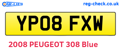 YP08FXW are the vehicle registration plates.