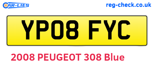 YP08FYC are the vehicle registration plates.