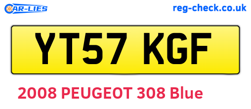 YT57KGF are the vehicle registration plates.