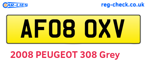 AF08OXV are the vehicle registration plates.