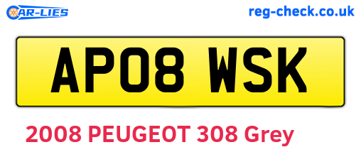 AP08WSK are the vehicle registration plates.