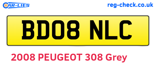 BD08NLC are the vehicle registration plates.