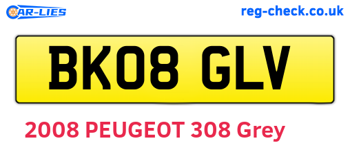 BK08GLV are the vehicle registration plates.