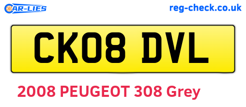 CK08DVL are the vehicle registration plates.