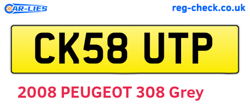 CK58UTP are the vehicle registration plates.
