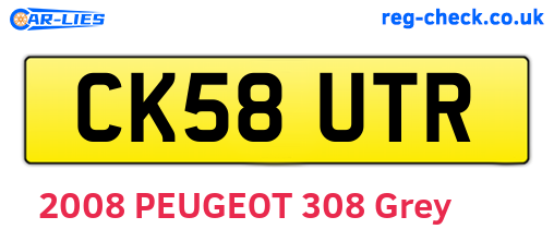 CK58UTR are the vehicle registration plates.