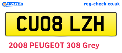 CU08LZH are the vehicle registration plates.