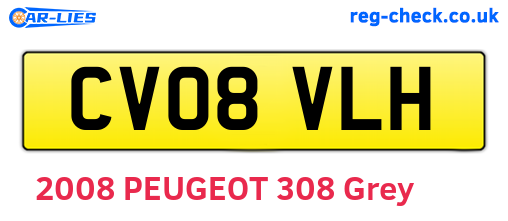 CV08VLH are the vehicle registration plates.