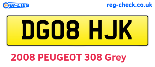 DG08HJK are the vehicle registration plates.