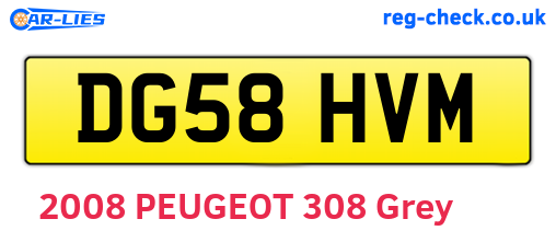 DG58HVM are the vehicle registration plates.
