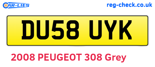 DU58UYK are the vehicle registration plates.
