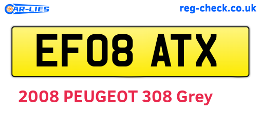 EF08ATX are the vehicle registration plates.
