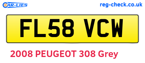 FL58VCW are the vehicle registration plates.
