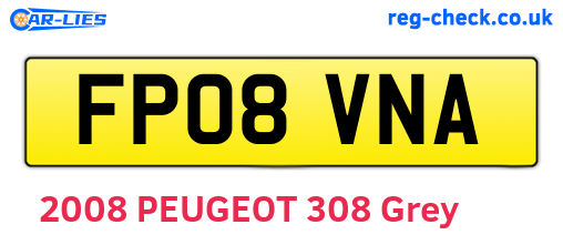 FP08VNA are the vehicle registration plates.
