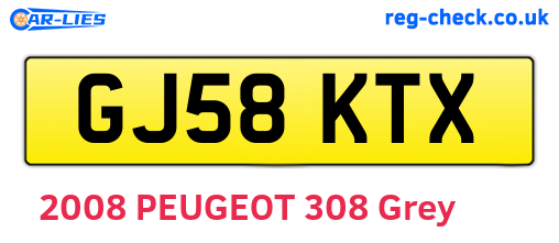 GJ58KTX are the vehicle registration plates.