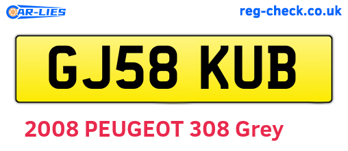 GJ58KUB are the vehicle registration plates.