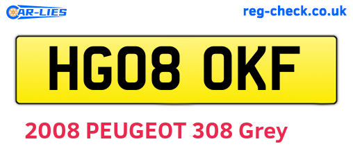 HG08OKF are the vehicle registration plates.