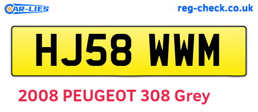 HJ58WWM are the vehicle registration plates.