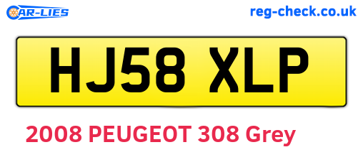 HJ58XLP are the vehicle registration plates.