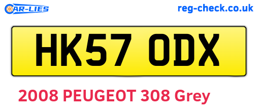 HK57ODX are the vehicle registration plates.