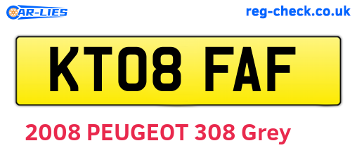 KT08FAF are the vehicle registration plates.