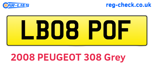 LB08POF are the vehicle registration plates.