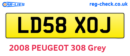 LD58XOJ are the vehicle registration plates.