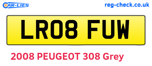 LR08FUW are the vehicle registration plates.