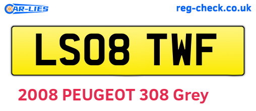 LS08TWF are the vehicle registration plates.