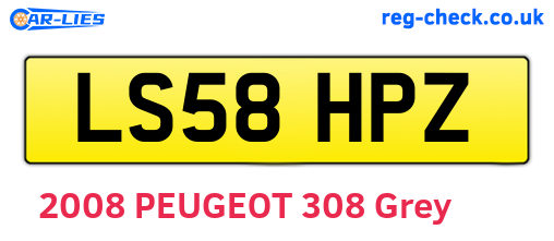 LS58HPZ are the vehicle registration plates.