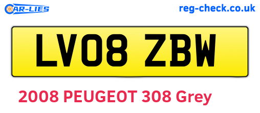 LV08ZBW are the vehicle registration plates.