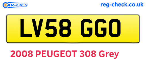 LV58GGO are the vehicle registration plates.