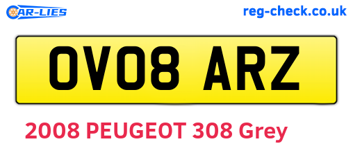 OV08ARZ are the vehicle registration plates.