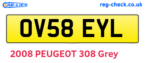 OV58EYL are the vehicle registration plates.