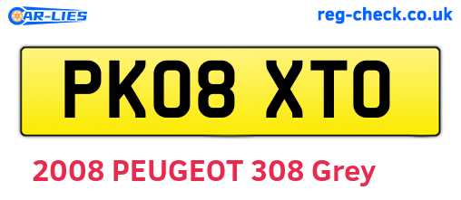 PK08XTO are the vehicle registration plates.
