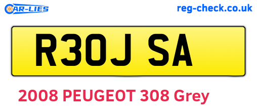 R30JSA are the vehicle registration plates.