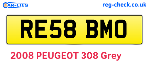 RE58BMO are the vehicle registration plates.