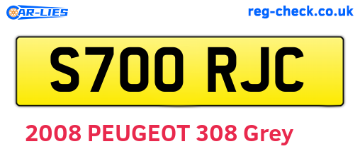 S700RJC are the vehicle registration plates.