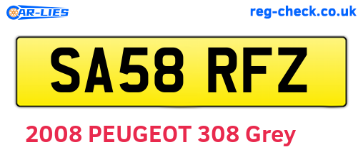 SA58RFZ are the vehicle registration plates.