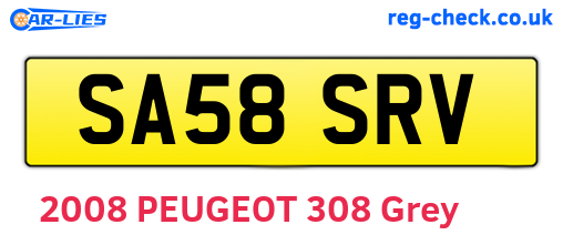 SA58SRV are the vehicle registration plates.